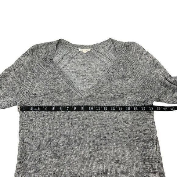 Eileen Fisher* Deep V-Neck Linen Gray Lightweight Knit Sweater Small - Picture 10 of 12